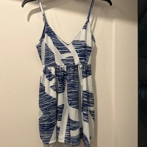 White and navy romper